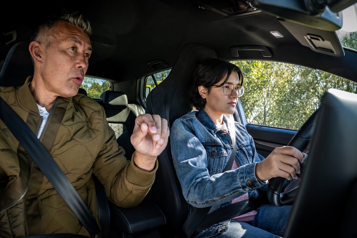 Learner driver taking a lesson with Rani’s School of Motoring